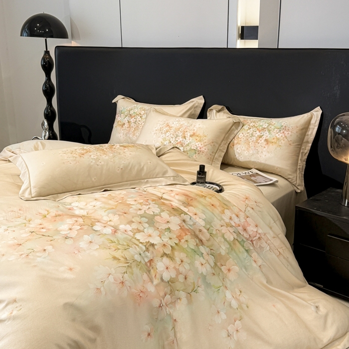 91家纺网 家纺一手货源 找家纺 舒慕家纺 2025新款天丝棉磨毛四件套艾阳绒四件套（配送高端包装） 相思花语