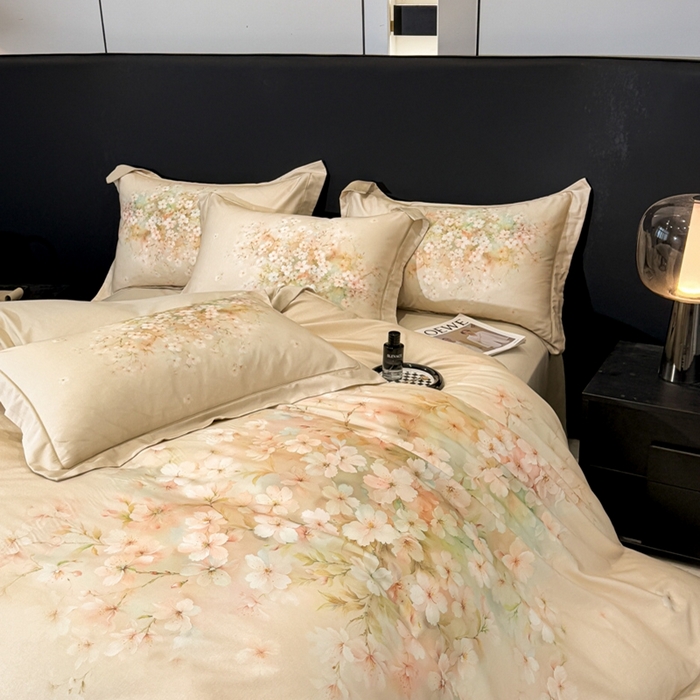 91家纺网 家纺一手货源 找家纺 舒慕家纺 2025新款天丝棉磨毛四件套艾阳绒四件套（配送高端包装） 相思花语