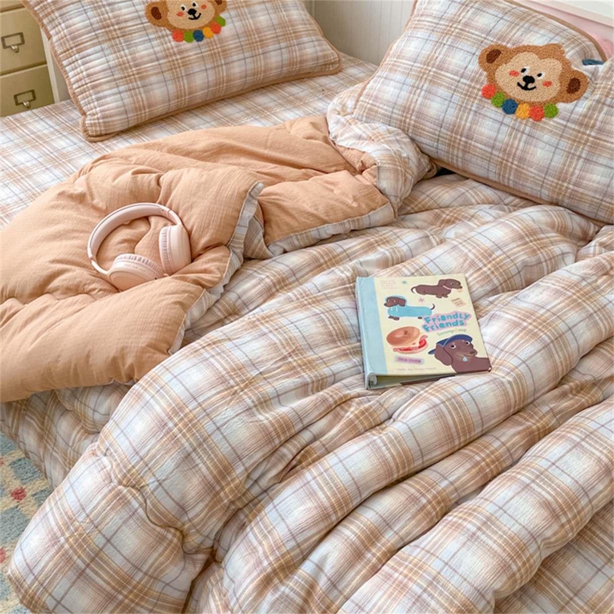 91家纺网 家纺一手货源 找家纺 老帅 2025新款毛巾绣床盖春秋冬被套件 生日小猴