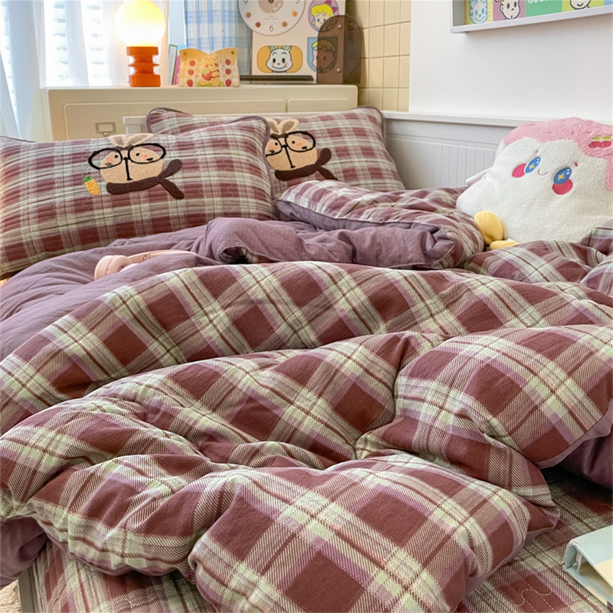 91家纺网 家纺一手货源 找家纺 老帅 2025新款毛巾绣床盖春秋冬被套件 兔宝