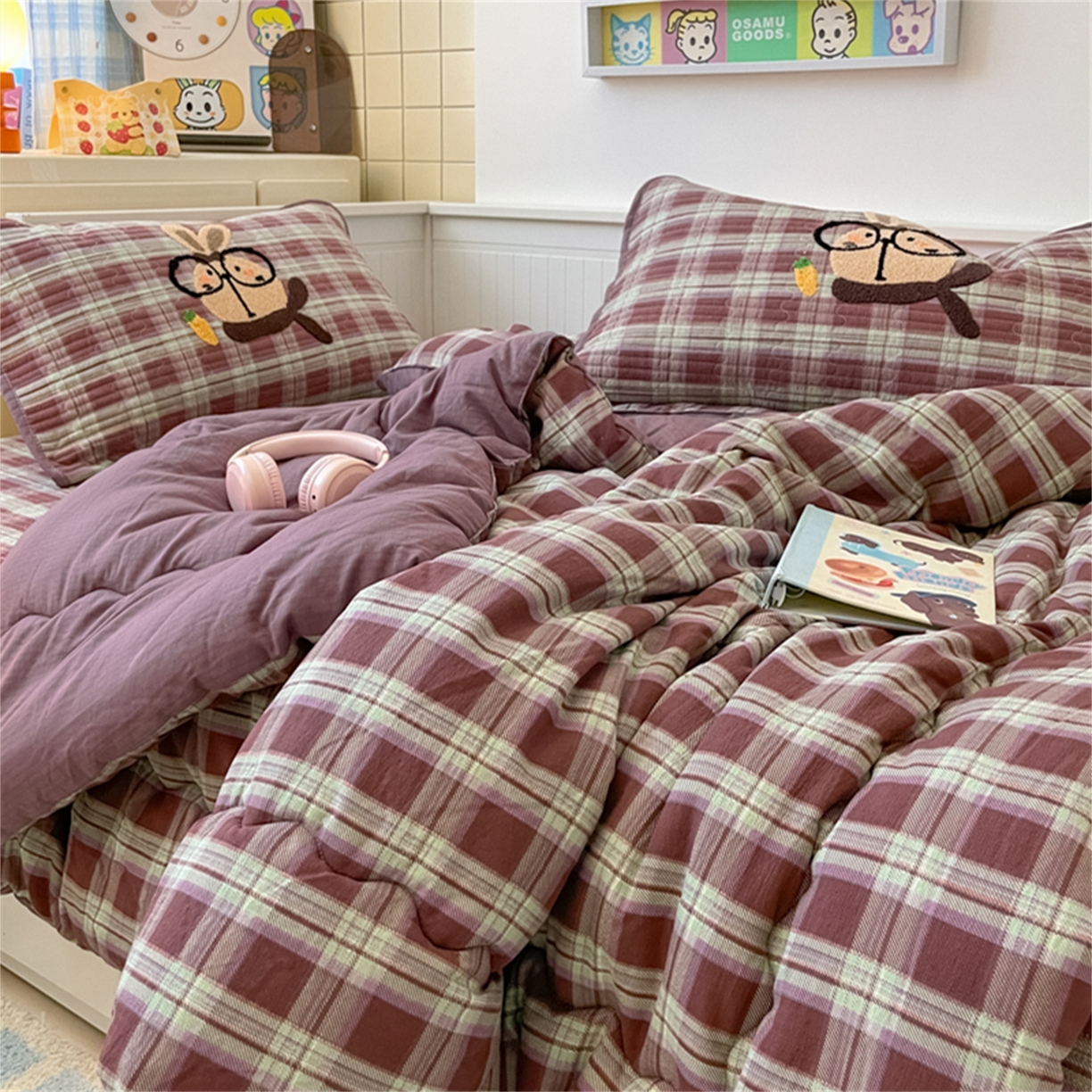 91家纺网 家纺一手货源 找家纺 老帅 2025新款毛巾绣床盖春秋冬被套件 兔宝