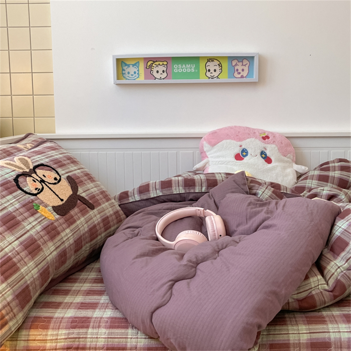 91家纺网 家纺一手货源 找家纺 老帅 2025新款毛巾绣床盖春秋冬被套件 兔宝