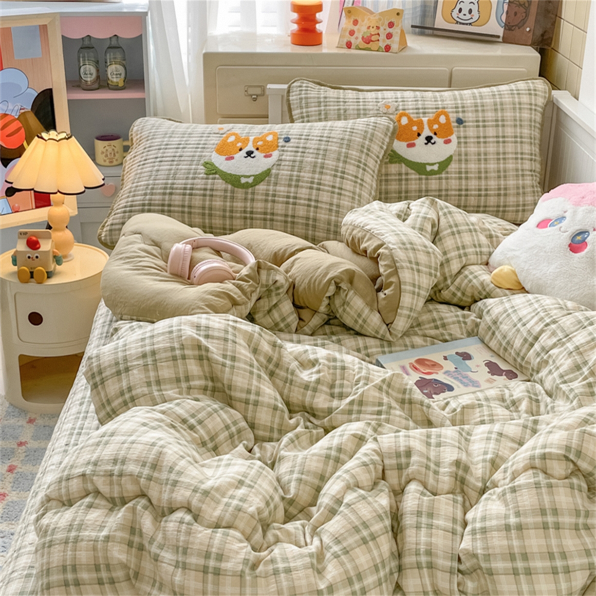 91家纺网 家纺一手货源 找家纺 老帅 2025新款毛巾绣床盖春秋冬被套件 幸运狗