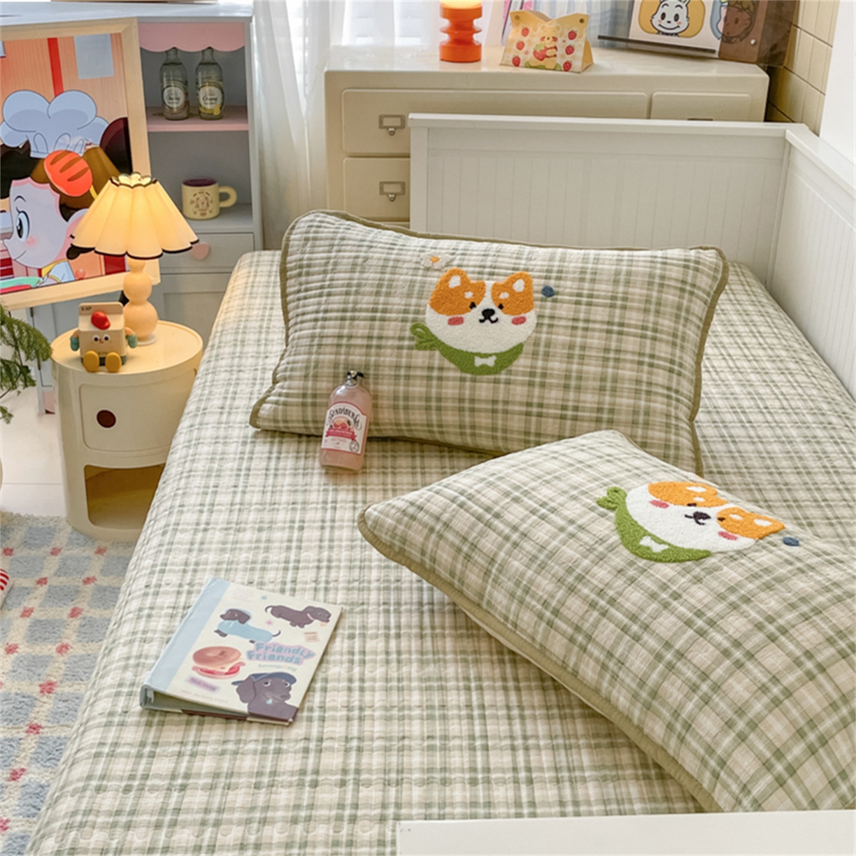 91家纺网 家纺一手货源 找家纺 老帅 2025新款毛巾绣床盖春秋冬被套件 幸运狗