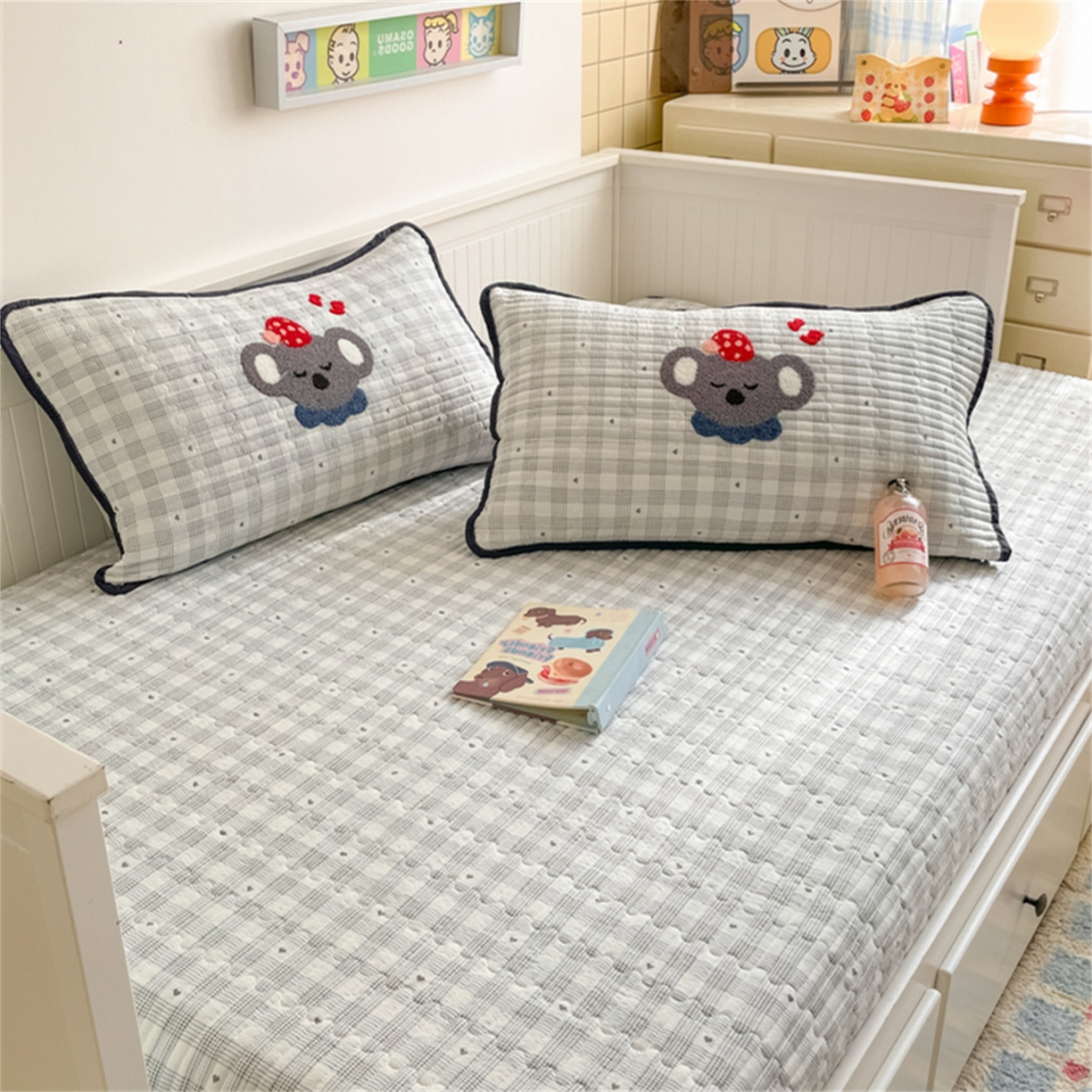 91家纺网 家纺一手货源 找家纺 老帅 2025新款毛巾绣床盖春秋冬被套件 happy考拉