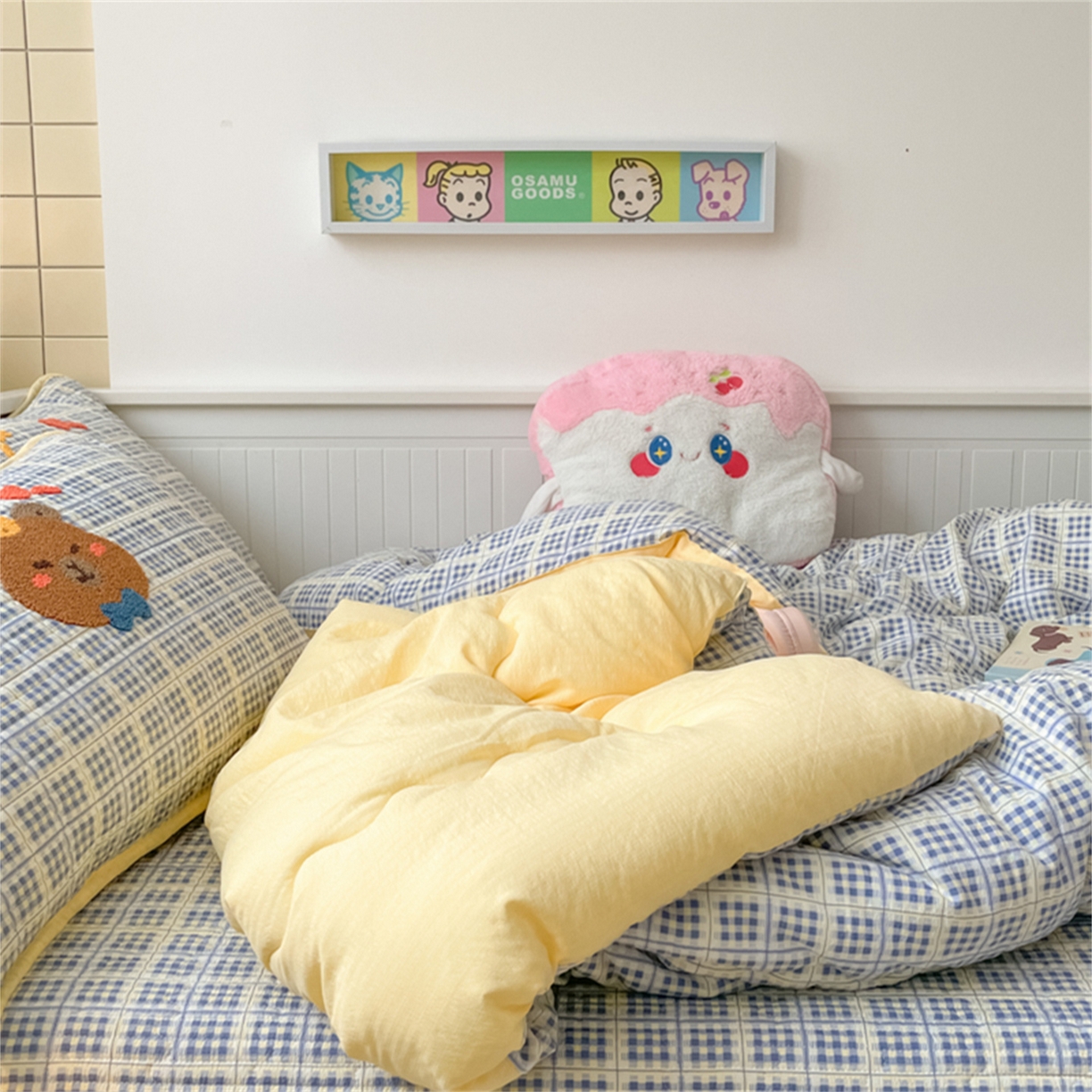 91家纺网 家纺一手货源 找家纺 老帅 2025新款毛巾绣床盖春秋冬被套件 nice熊