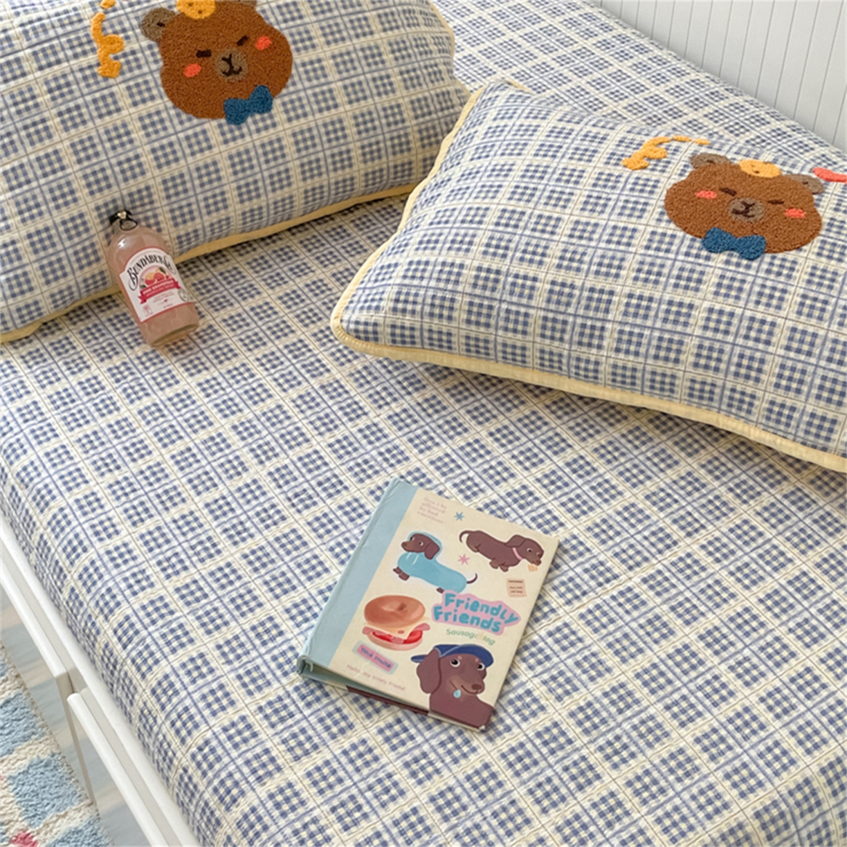 91家纺网 家纺一手货源 找家纺 老帅 2025新款毛巾绣床盖春秋冬被套件 nice熊