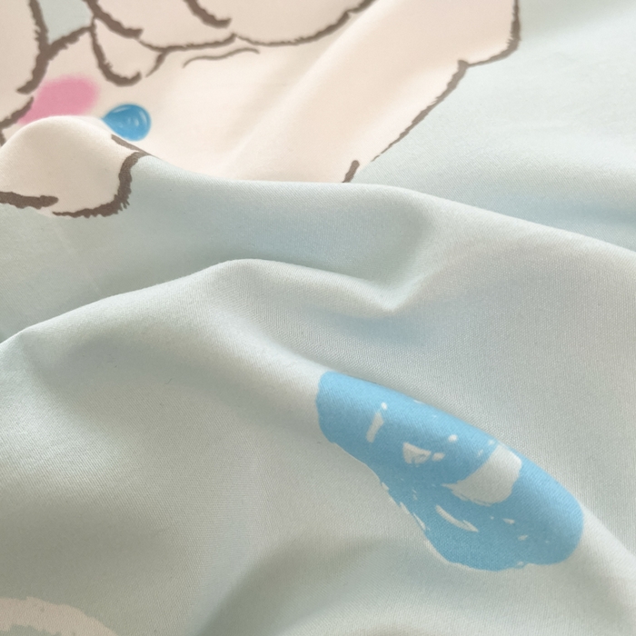 91家纺网 家纺一手货源 找家纺 港岛妹妹 2025新款云朵水洗工艺三丽鸥四件套 三丽鸥-软萌玉桂狗蓝