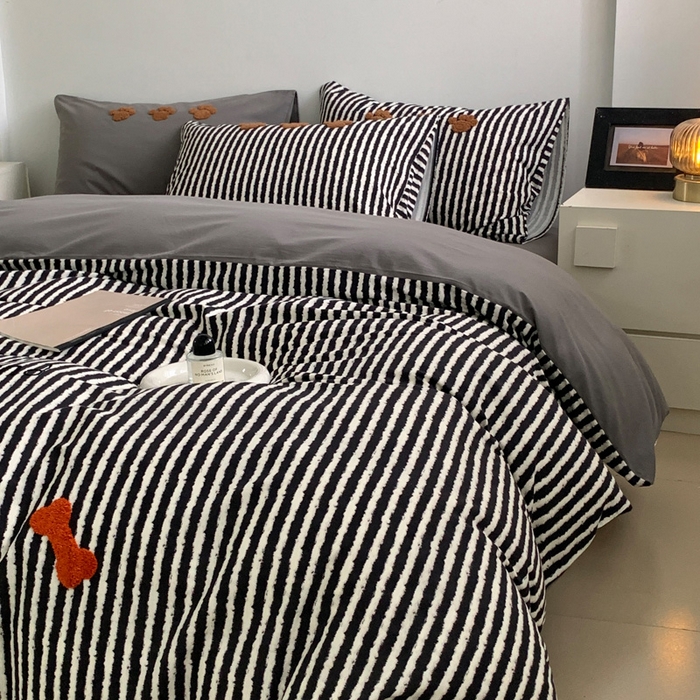 91家纺网 家纺一手货源 找家纺 （总）如意朵 2025新款全棉加厚磨毛毛巾绣四件套（专版花型）