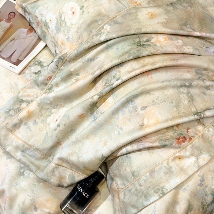 91家纺网 家纺一手货源 找家纺 舒慕家纺 2025新款天丝棉磨毛四件套艾阳绒四件套（配送高端包装） 悦柠-黄