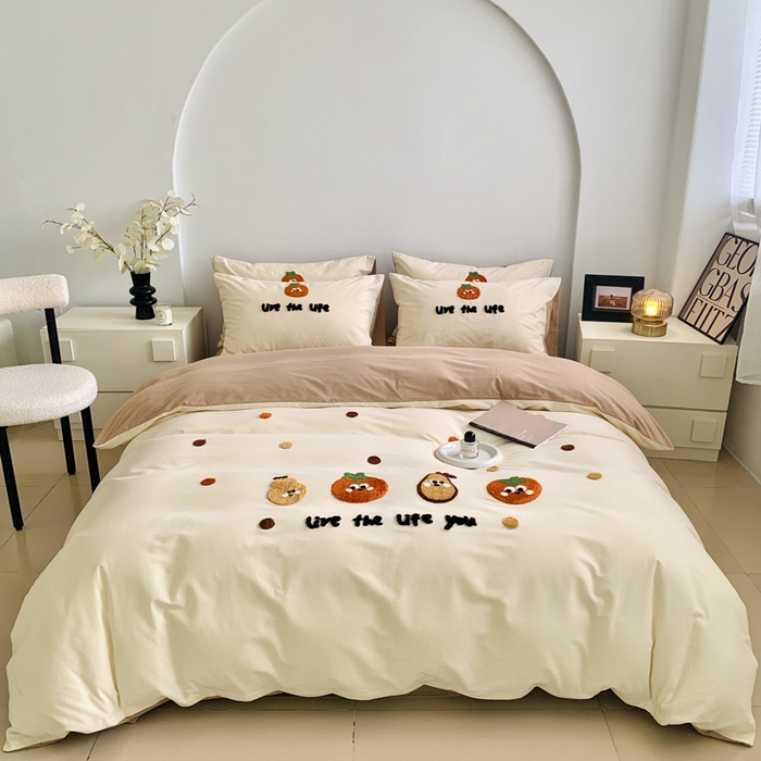 91家纺网 家纺一手货源 找家纺 （总）如意朵 2025新款全棉加厚磨毛毛巾绣四件套（专版花型）