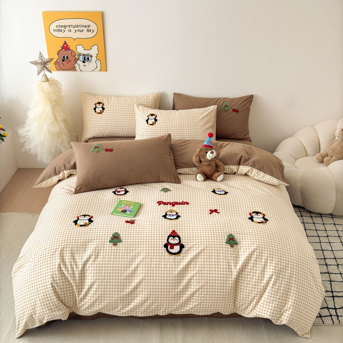 91家纺网 家纺一手货源 找家纺 （总）如意朵 2025新款全棉加厚磨毛毛巾绣四件套（专版花型）