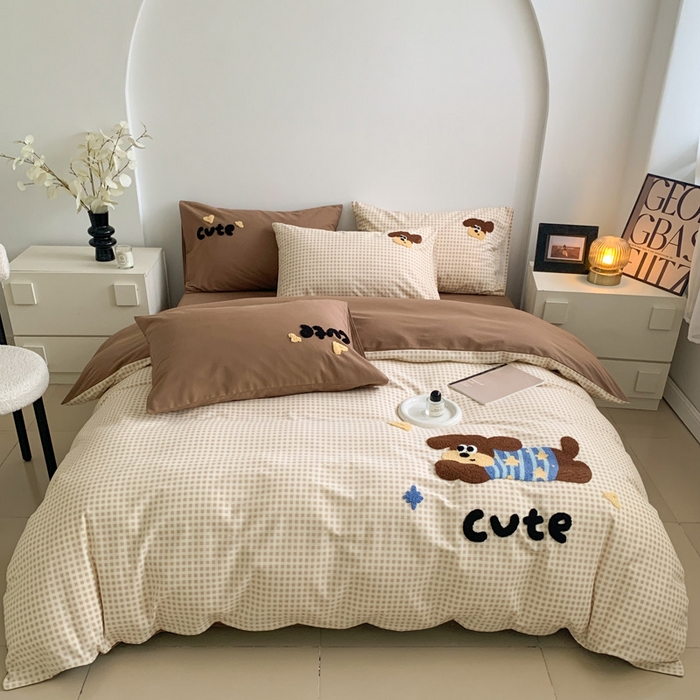 91家纺网 家纺一手货源 找家纺 （总）如意朵 2025新款全棉加厚磨毛毛巾绣四件套（专版花型）