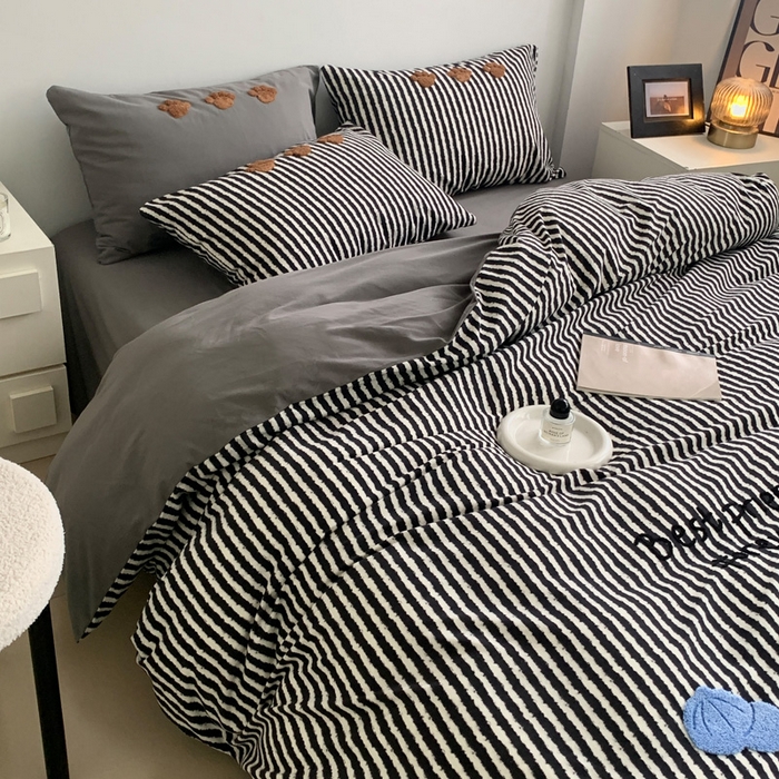 91家纺网 家纺一手货源 找家纺 如意朵 2025新款全棉加厚磨毛毛巾绣四件套（专版花型） 好朋友