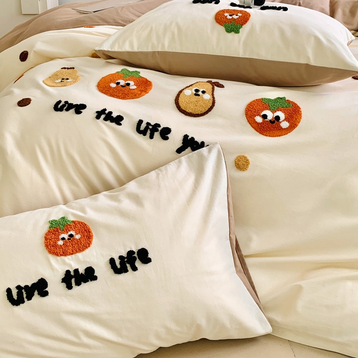 91家纺网 家纺一手货源 找家纺 如意朵 2025新款全棉加厚磨毛毛巾绣四件套（专版花型） 好柿发生