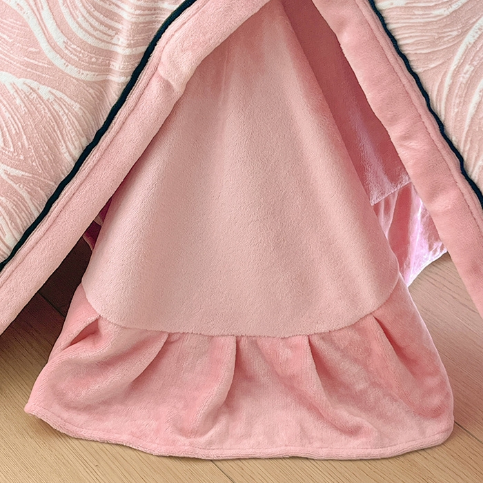 91家纺网 家纺一手货源 找家纺 畅畅家纺 2025新款冬季压线款雕花牛奶绒四件套 简约浪漫-粉