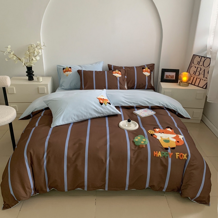 如意朵 2025新款全棉加厚磨毛毛巾绣四件套（专版花型） 小狐狸