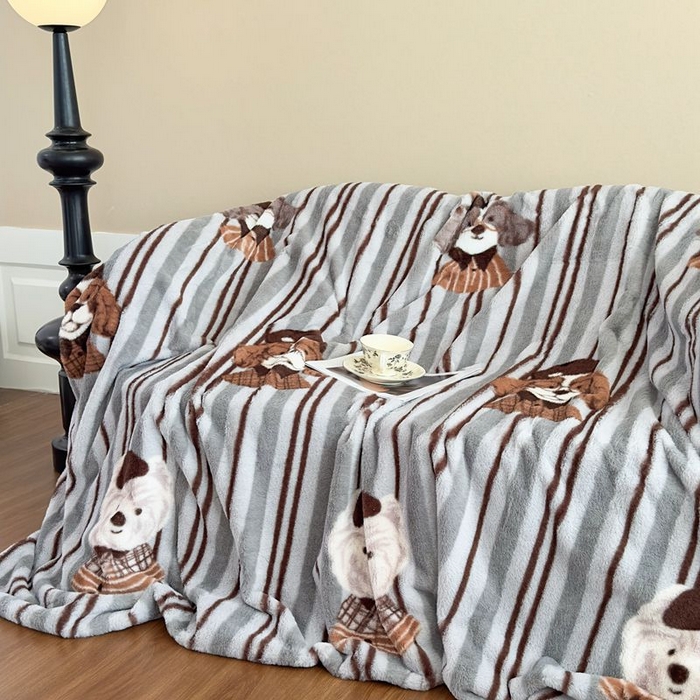 91家纺网 家纺一手货源 找家纺 （总）璐维斯 2025新款A类兔毛绒双层多功能被套毯带拉链 卡通花卉牛奶绒毛毯秋冬保暖毯子盖毯