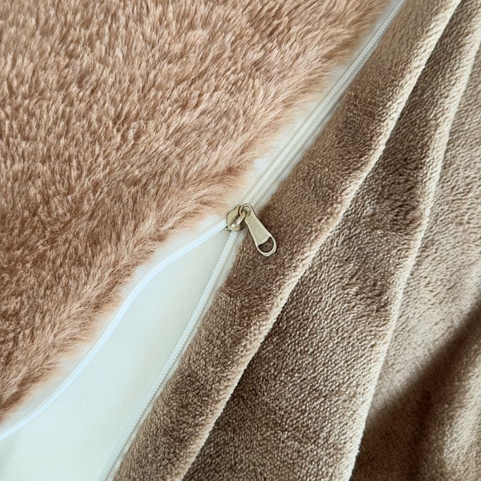 91家纺网 家纺一手货源 找家纺 璐维斯 2025新款A类兔毛绒双层多功能被套毯带拉链 卡通花卉牛奶绒毛毯秋冬保暖毯子盖毯 可爱狗