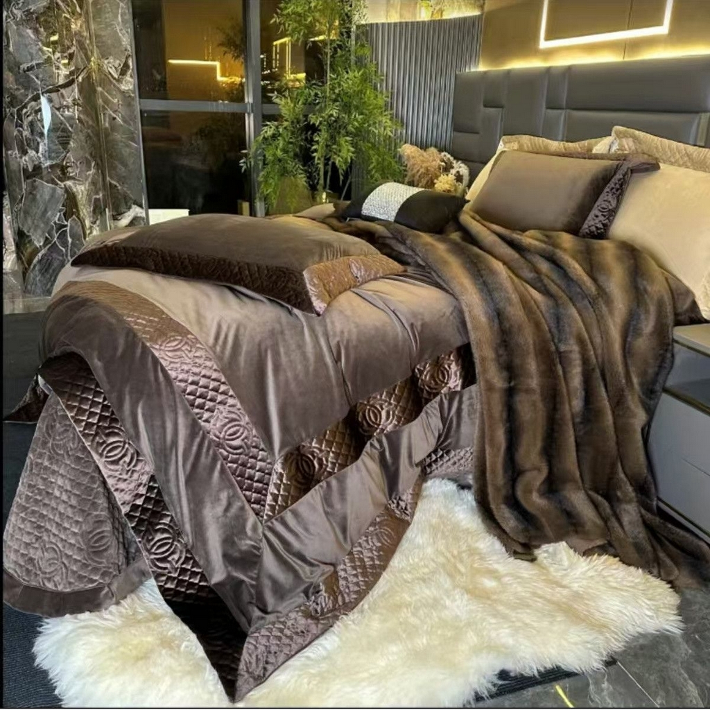 91家纺网 家纺一手货源 找家纺 （总）保罗圣迪奥 2025新款全消光牛奶绒四件套