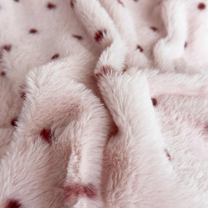 91家纺网 家纺一手货源 找家纺 璐维斯 2025新款A类兔毛绒双层多功能被套毯带拉链 卡通花卉牛奶绒毛毯秋冬保暖毯子盖毯 浪漫波点-粉