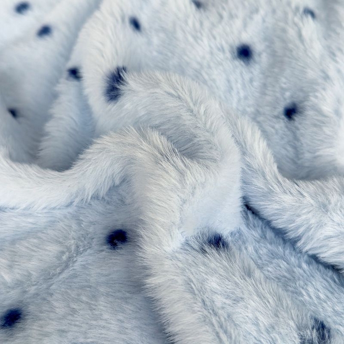 91家纺网 家纺一手货源 找家纺 璐维斯 2025新款A类兔毛绒双层多功能被套毯带拉链 卡通花卉牛奶绒毛毯秋冬保暖毯子盖毯 浪漫波点-蓝