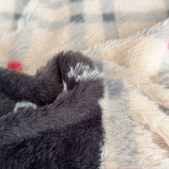 91家纺网 家纺一手货源 找家纺 璐维斯 2025新款A类兔毛绒双层多功能被套毯带拉链 卡通花卉牛奶绒毛毯秋冬保暖毯子盖毯 甜酷猫-咖