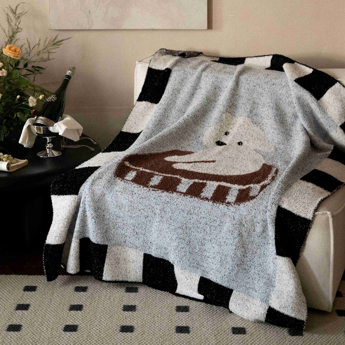 91家纺网 家纺一手货源 找家纺 （总）圆岛家纺 2025新款高品质多功能针织半边绒毛毯毛毯毯子