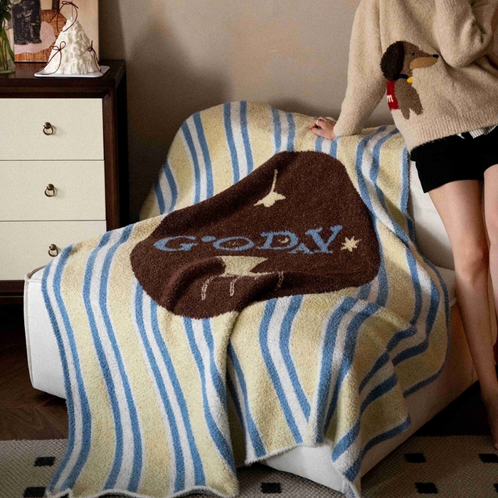 91家纺网 家纺一手货源 找家纺 （总）圆岛家纺 2025新款高品质多功能针织半边绒毛毯毛毯毯子