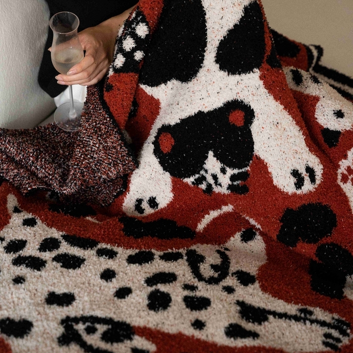 91家纺网 家纺一手货源 找家纺 圆岛家纺 2025新款高品质多功能针织半边绒毛毯毛毯毯子 暴乱猫