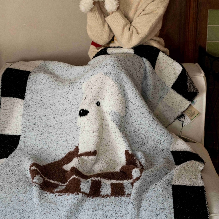 91家纺网 家纺一手货源 找家纺 圆岛家纺 2025新款高品质多功能针织半边绒毛毯毛毯毯子 比熊