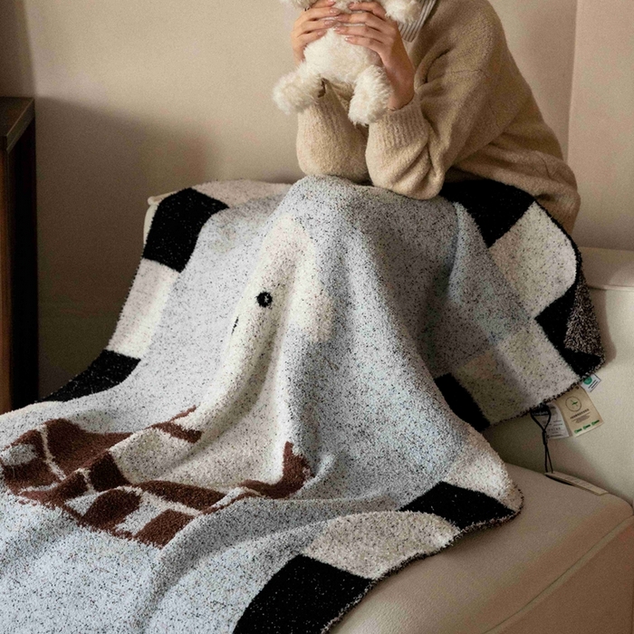 91家纺网 家纺一手货源 找家纺 圆岛家纺 2025新款高品质多功能针织半边绒毛毯毛毯毯子 比熊