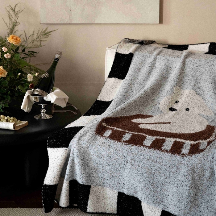 91家纺网 家纺一手货源 找家纺 圆岛家纺 2025新款高品质多功能针织半边绒毛毯毛毯毯子 比熊