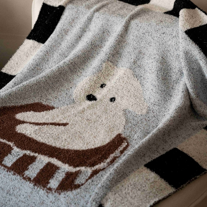 91家纺网 家纺一手货源 找家纺 圆岛家纺 2025新款高品质多功能针织半边绒毛毯毛毯毯子 比熊