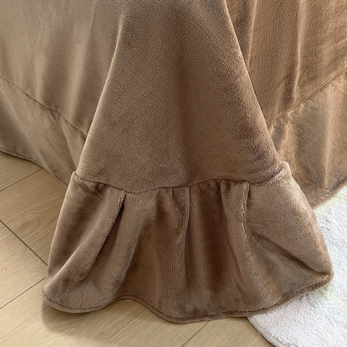 91家纺网 家纺一手货源 找家纺 妖妖家纺 2025新款加厚印花兔毛绒保暖四件套 萌萌奶熊