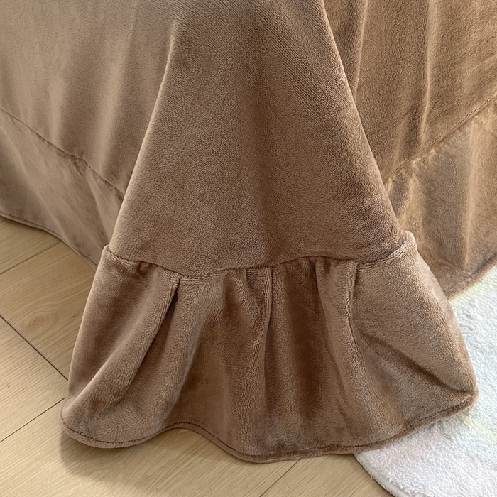 91家纺网 家纺一手货源 找家纺 妖妖家纺 2025新款加厚印花兔毛绒保暖四件套 奶油泡芙