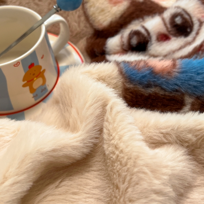 91家纺网 家纺一手货源 找家纺 妖妖家纺 2025新款加厚印花兔毛绒保暖四件套 甜萌布布