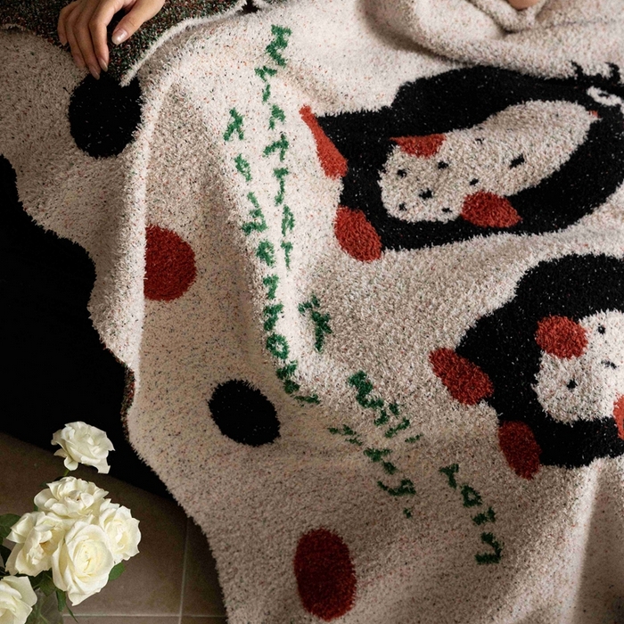 91家纺网 家纺一手货源 找家纺 圆岛家纺 2025新款高品质多功能针织半边绒毛毯毛毯毯子 呆鼹鼠