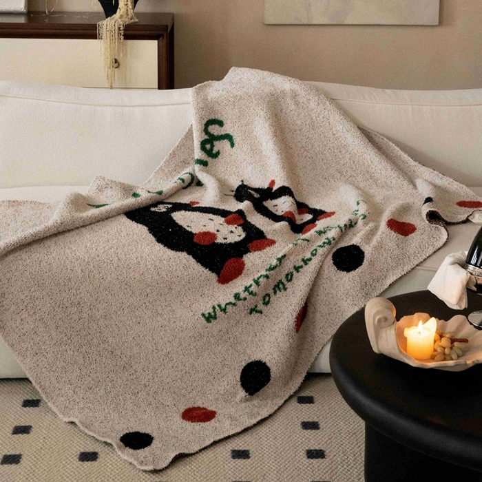 91家纺网 家纺一手货源 找家纺 圆岛家纺 2025新款高品质多功能针织半边绒毛毯毛毯毯子 呆鼹鼠