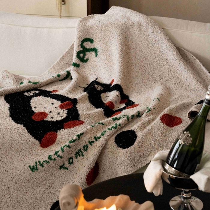 91家纺网 家纺一手货源 找家纺 圆岛家纺 2025新款高品质多功能针织半边绒毛毯毛毯毯子 呆鼹鼠