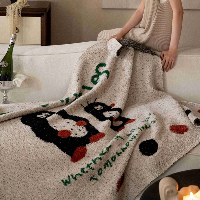 91家纺网 家纺一手货源 找家纺 圆岛家纺 2025新款高品质多功能针织半边绒毛毯毛毯毯子 呆鼹鼠