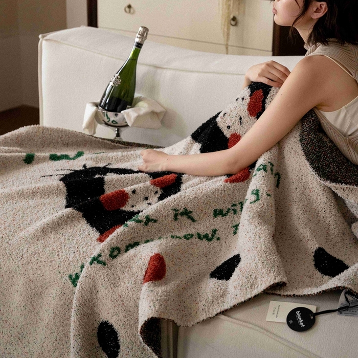 91家纺网 家纺一手货源 找家纺 圆岛家纺 2025新款高品质多功能针织半边绒毛毯毛毯毯子 呆鼹鼠