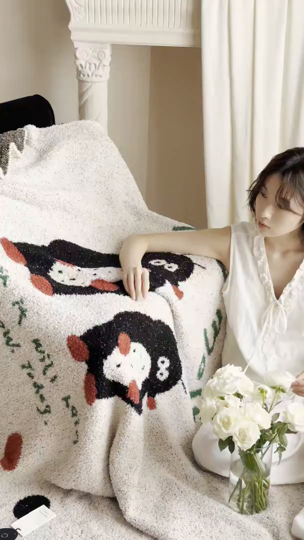 91家纺网 家纺一手货源 找家纺 圆岛家纺 2025新款高品质多功能针织半边绒毛毯毛毯毯子 呆鼹鼠