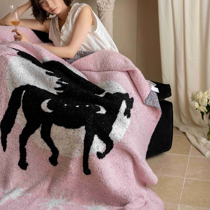 91家纺网 家纺一手货源 找家纺 圆岛家纺 2025新款高品质多功能针织半边绒毛毯毛毯毯子 飞马集