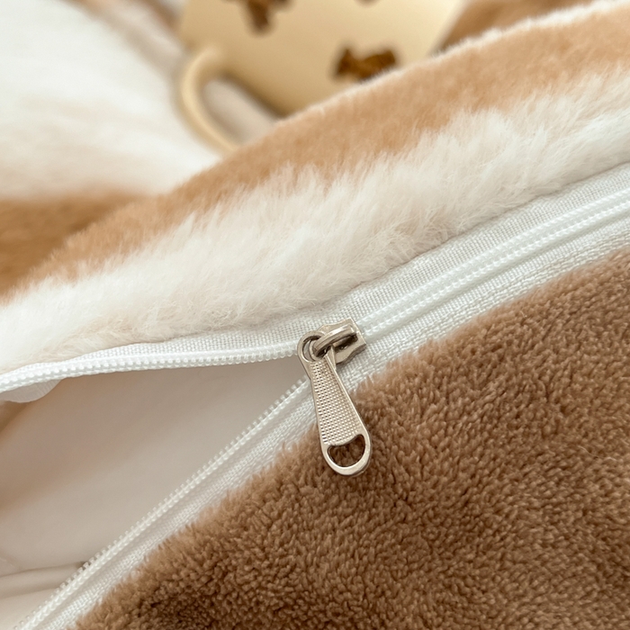 91家纺网 家纺一手货源 找家纺 妖妖家纺 2025新款加厚印花兔毛绒保暖四件套 奶油泡芙