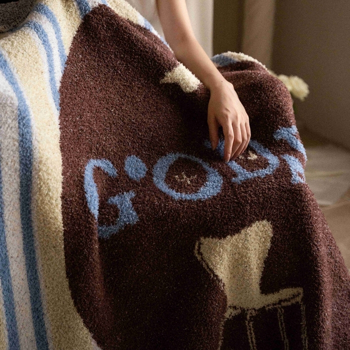 91家纺网 家纺一手货源 找家纺 圆岛家纺 2025新款高品质多功能针织半边绒毛毯毛毯毯子 好梦椅