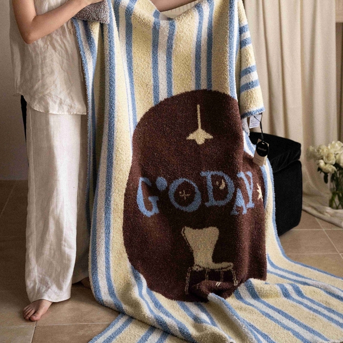 91家纺网 家纺一手货源 找家纺 圆岛家纺 2025新款高品质多功能针织半边绒毛毯毛毯毯子 好梦椅