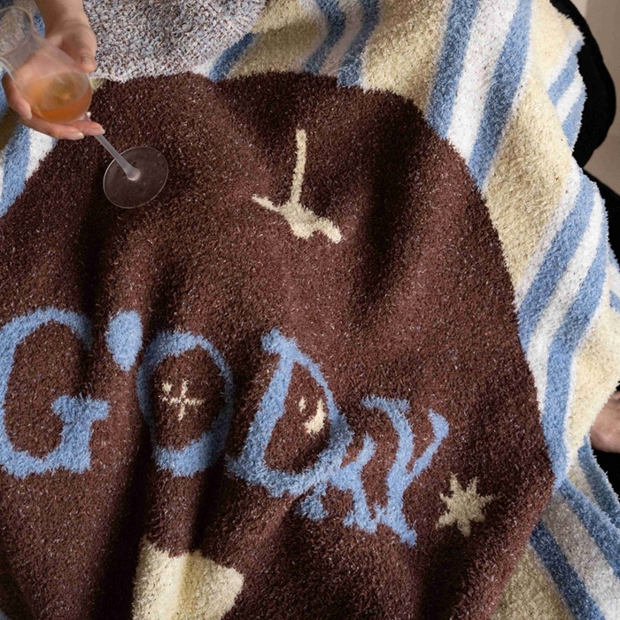 91家纺网 家纺一手货源 找家纺 圆岛家纺 2025新款高品质多功能针织半边绒毛毯毛毯毯子 好梦椅