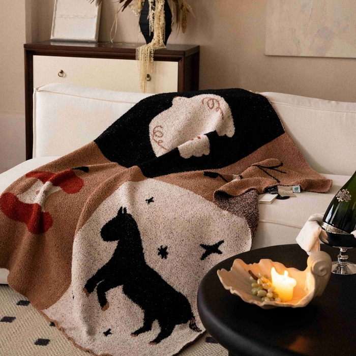 91家纺网 家纺一手货源 找家纺 圆岛家纺 2025新款高品质多功能针织半边绒毛毯毛毯毯子 麻古音盒