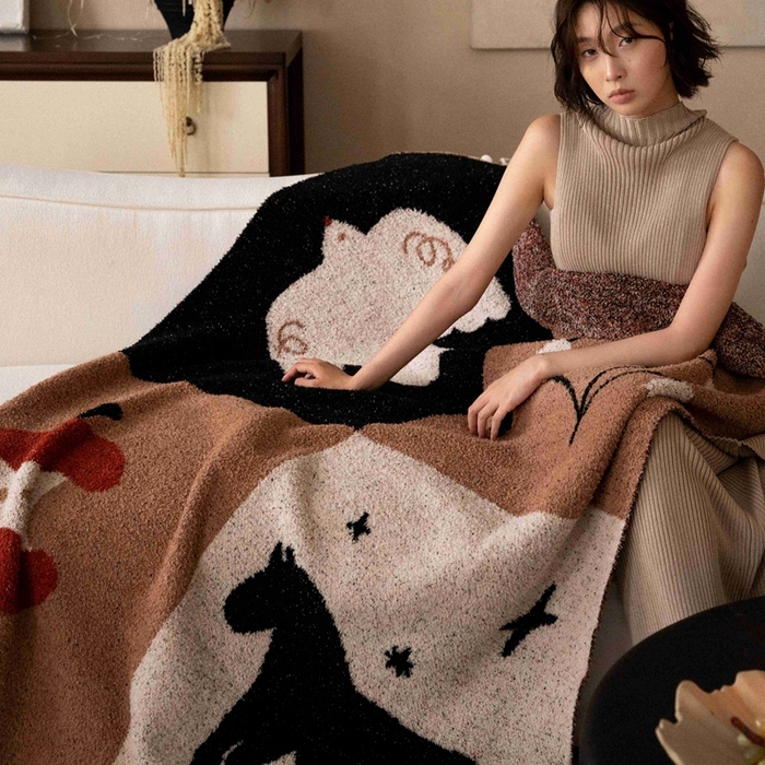 91家纺网 家纺一手货源 找家纺 圆岛家纺 2025新款高品质多功能针织半边绒毛毯毛毯毯子 麻古音盒